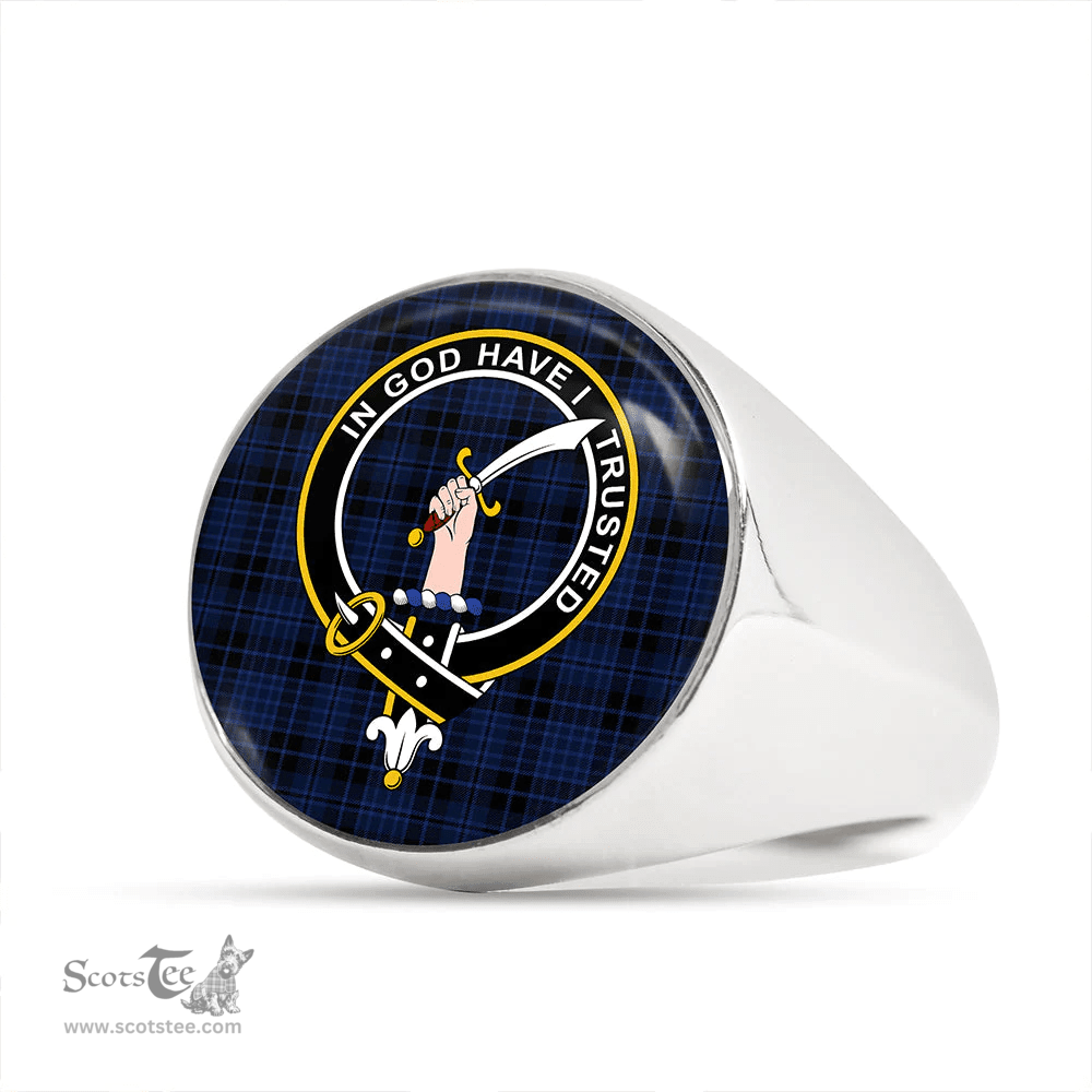 Scottish Clark (Clergy) Modern Clan Tartan Ring - Crest Classic Scottish Plaid Tartan Plaid