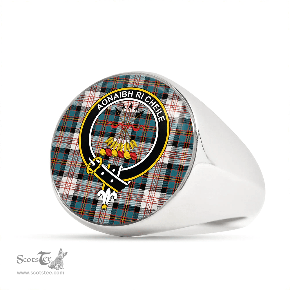 Scottish Cameron of Erracht Dress Ancient 2 Clan Tartan Ring - Crest Classic Scottish Plaid Tartan Plaid