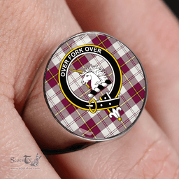 Scottish Cunningham Dress Burgundy Clan Tartan Ring - Crest Classic Scottish Plaid Tartan Plaid