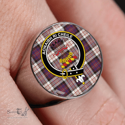 Scottish Cameron of Erracht Dress #2 Weathered 2 Clan Tartan Ring - Crest Classic Scottish Plaid Tartan Plaid