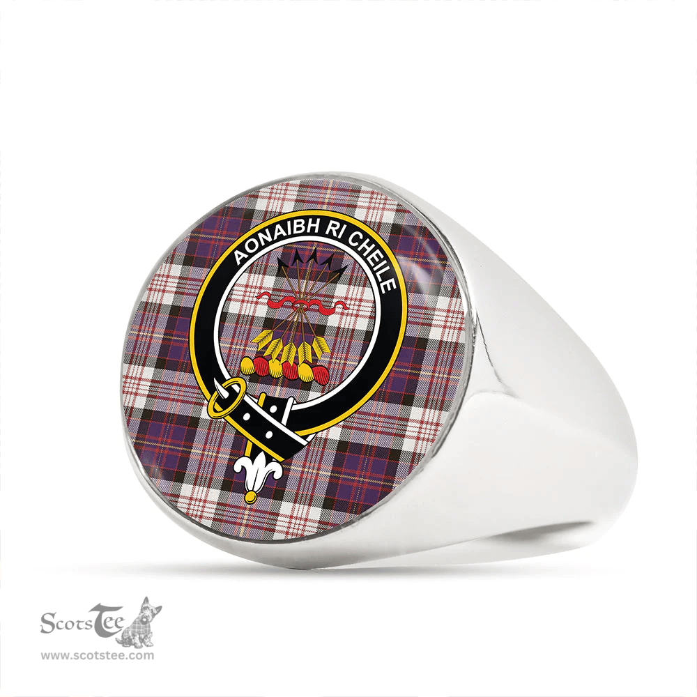 Scottish Cameron of Erracht Dress #2 Weathered 2 Clan Tartan Ring - Crest Classic Scottish Plaid Tartan Plaid
