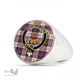 Scottish Cameron of Erracht Dress #2 Weathered 2 Clan Tartan Ring - Crest Classic Scottish Plaid Tartan Plaid