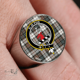 Scottish Colquhoun Dress (Cowans Dress) Weathered Clan Tartan Ring - Crest Classic Scottish Plaid Tartan Plaid