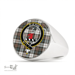 Scottish Colquhoun Dress (Cowans Dress) Weathered Clan Tartan Ring - Crest Classic Scottish Plaid Tartan Plaid