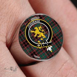 Scottish Cumming Hunting (Cumming Glenorchy) Modern Clan Tartan Ring - Crest Classic Scottish Plaid Tartan Plaid
