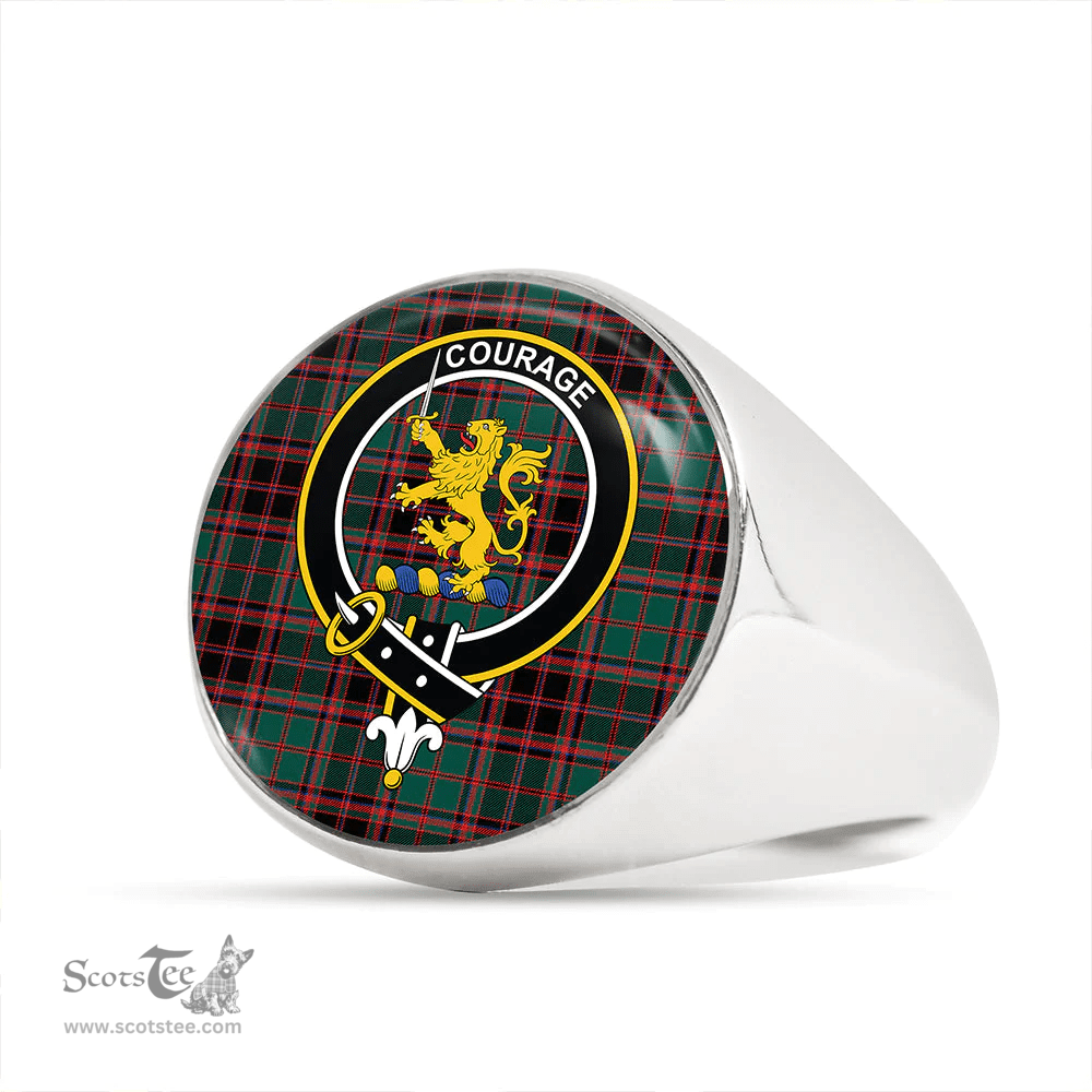 Scottish Cumming Hunting (Cumming Glenorchy) Modern Clan Tartan Ring - Crest Classic Scottish Plaid Tartan Plaid