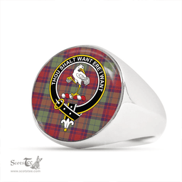Scottish Cranston Dress Weathered Clan Tartan Ring - Crest Classic Scottish Plaid Tartan Plaid