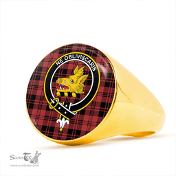 Scottish Campbell of Lochlane Ancient 2 Clan Tartan Ring - Crest Classic Scottish Plaid Tartan Plaid