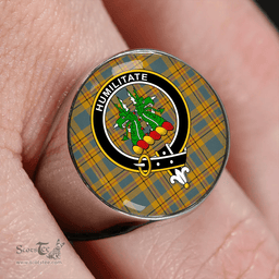 Scottish Carlisle (Carlill) Weathered Clan Tartan Ring - Crest Classic Scottish Plaid Tartan Plaid