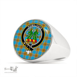 Scottish Carlisle (Carlill) Ancient Clan Tartan Ring - Crest Classic Scottish Plaid Tartan Plaid