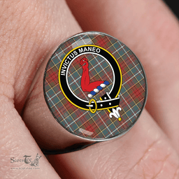 Scottish Crozier Weathered Clan Tartan Ring - Crest Classic Scottish Plaid Tartan Plaid