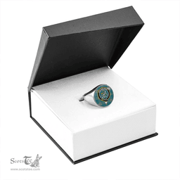 Scottish Crichton (Creighton) Ancient Clan Tartan Ring - Crest Classic Scottish Plaid Tartan Plaid