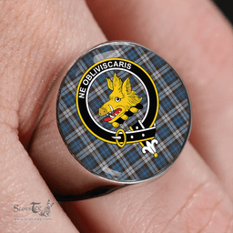 Scottish Campbell of Inveraray Modern 2 Clan Tartan Ring - Crest Classic Scottish Plaid Tartan Plaid
