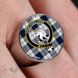 Scottish Cunningham Dress Dance Blue Clan Tartan Ring - Crest Classic Scottish Plaid Tartan Plaid