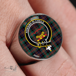 Scottish Cameron of Erracht #3 Modern 2 Clan Tartan Ring - Crest Classic Scottish Plaid Tartan Plaid