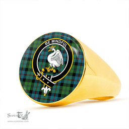 Scottish Campbell of Cawdor Ancient 2 Clan Tartan Ring - Crest Classic Scottish Plaid Tartan Plaid