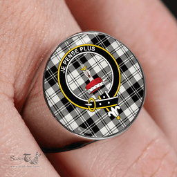 Scottish Erskine Dress Dance Black Clan Tartan Ring - Crest Classic Scottish Plaid Tartan Plaid