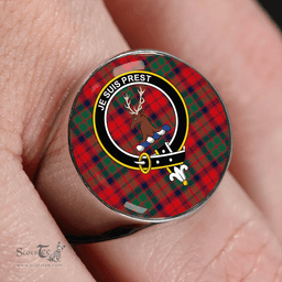 Scottish Fraser of Altyre Reconst Modern Clan Tartan Ring - Crest Classic Scottish Plaid Tartan Plaid