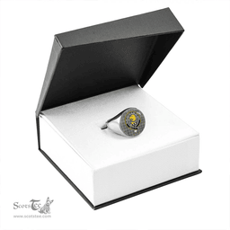 Scottish Forrester Hunting Weathered Clan Tartan Ring - Crest Classic Scottish Plaid Tartan Plaid