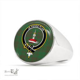 Scottish Erskine Hunting Ancient Clan Tartan Ring - Crest Classic Scottish Plaid Tartan Plaid
