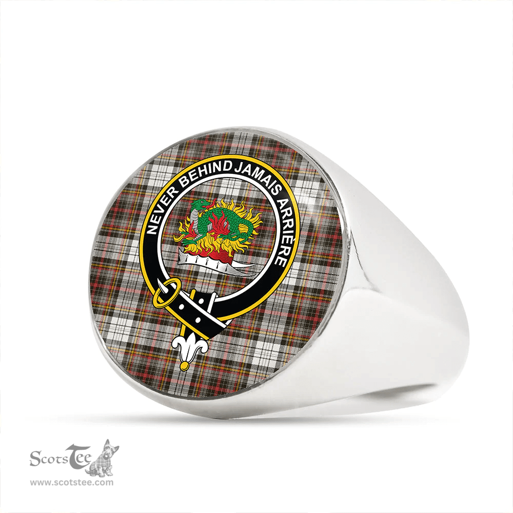 Scottish Douglas Dress Weathered Clan Tartan Ring - Crest Classic Scottish Plaid Tartan Plaid