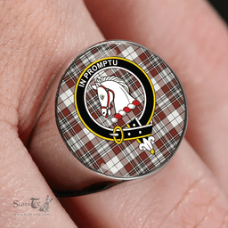 Scottish Dunbar Plaid Weathered Clan Tartan Ring - Crest Classic Scottish Plaid Tartan Plaid