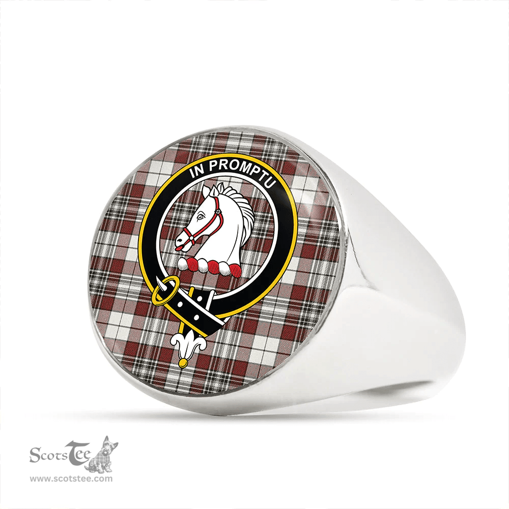 Scottish Dunbar Plaid Weathered Clan Tartan Ring - Crest Classic Scottish Plaid Tartan Plaid
