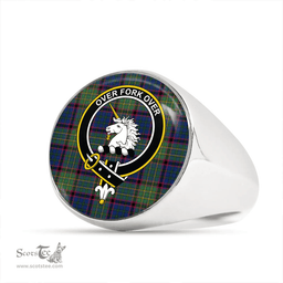 Scottish Cunningham Hunting (MacNicol Hunting #2) Modern Clan Tartan Ring - Crest Classic Scottish Plaid Tartan Plaid