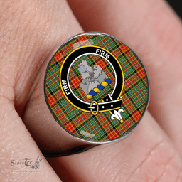 Scottish Dalrymple of Castleton #2 Modern Clan Tartan Ring - Crest Classic Scottish Plaid Tartan Plaid