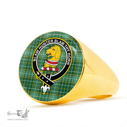 Scottish Forrester Hunting Modern Clan Tartan Ring - Crest Classic Scottish Plaid Tartan Plaid
