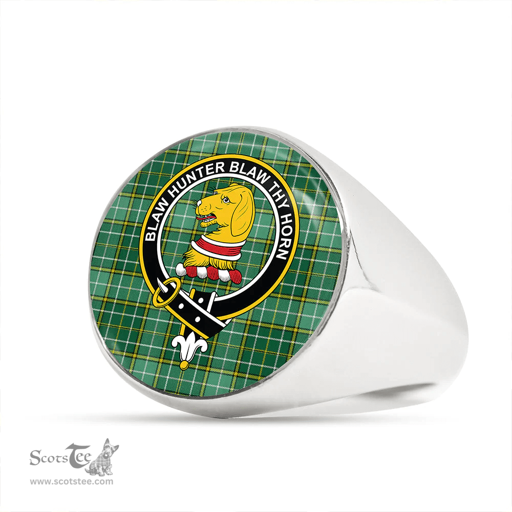 Scottish Forrester Hunting Modern Clan Tartan Ring - Crest Classic Scottish Plaid Tartan Plaid