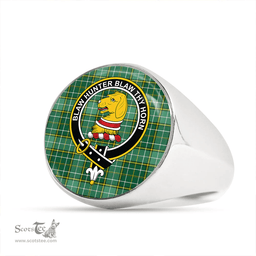 Scottish Forrester Hunting Modern Clan Tartan Ring - Crest Classic Scottish Plaid Tartan Plaid