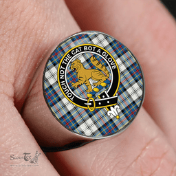 Scottish Gillies Blue Dress Dance #1 Clan Tartan Ring - Crest Classic Scottish Plaid Tartan Plaid