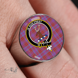 Scottish Fraser of Reelig Ancient Clan Tartan Ring - Crest Classic Scottish Plaid Tartan Plaid