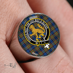 Scottish Gillies Modern Clan Tartan Ring - Crest Classic Scottish Plaid Tartan Plaid