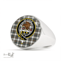 Scottish Graham Dress Weathered Clan Tartan Ring - Crest Classic Scottish Plaid Tartan Plaid