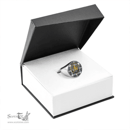 Scottish Gillies Blue Dress Dance Clan Tartan Ring - Crest Classic Scottish Plaid Tartan Plaid