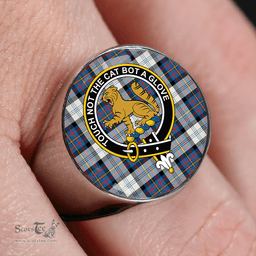Scottish Gillies Blue Dress Dance Clan Tartan Ring - Crest Classic Scottish Plaid Tartan Plaid