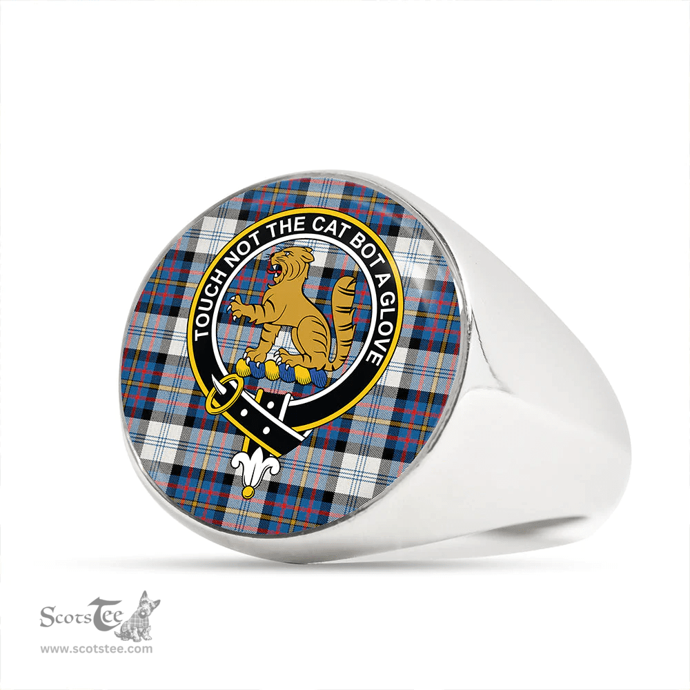 Scottish Gillies Blue Dress Dance Clan Tartan Ring - Crest Classic Scottish Plaid Tartan Plaid