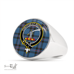 Scottish Elliot (Ellot) Modern Clan Tartan Ring - Crest Classic Scottish Plaid Tartan Plaid