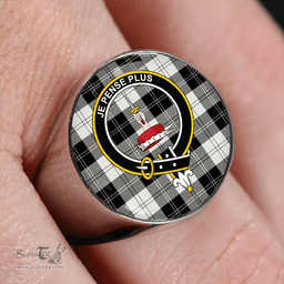 Scottish Erskine Black & White Clan Tartan Ring - Crest Classic Scottish Plaid Tartan Plaid