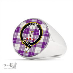 Scottish Dunlop Dress Modern Clan Tartan Ring - Crest Classic Scottish Plaid Tartan Plaid