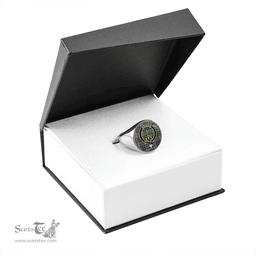 Scottish Dinwoodie Ancient Clan Tartan Ring - Crest Classic Scottish Plaid Tartan Plaid
