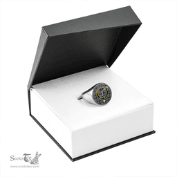 Scottish Elliot (Ellot) Weathered Clan Tartan Ring - Crest Classic Scottish Plaid Tartan Plaid