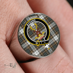 Scottish Gordon Dress Weathered Clan Tartan Ring - Crest Classic Scottish Plaid Tartan Plaid