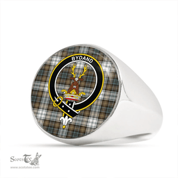 Scottish Gordon Dress Weathered Clan Tartan Ring - Crest Classic Scottish Plaid Tartan Plaid