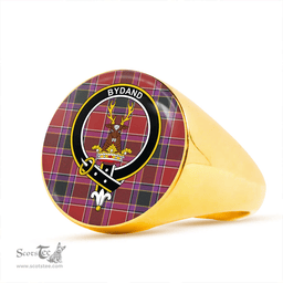 Scottish Gordon of Abergeldie Weathered Clan Tartan Ring - Crest Classic Scottish Plaid Tartan Plaid