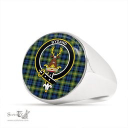 Scottish Gordon Old (Gordon 1842) Modern Clan Tartan Ring - Crest Classic Scottish Plaid Tartan Plaid
