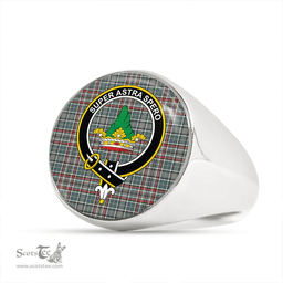 Scottish Gayre Dress Weathered Clan Tartan Ring - Crest Classic Scottish Plaid Tartan Plaid