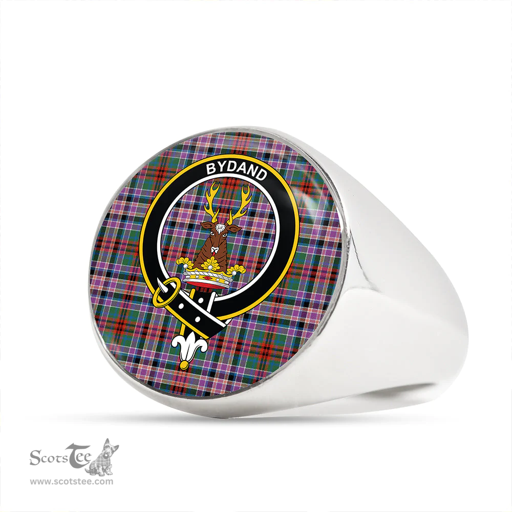 Scottish Gordon Red (1819) (Gordon Old Huntly) Ancient Clan Tartan Ring - Crest Classic Scottish Plaid Tartan Plaid